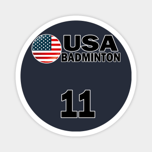 USA Badminton Number 11 T-shirt Design Magnet